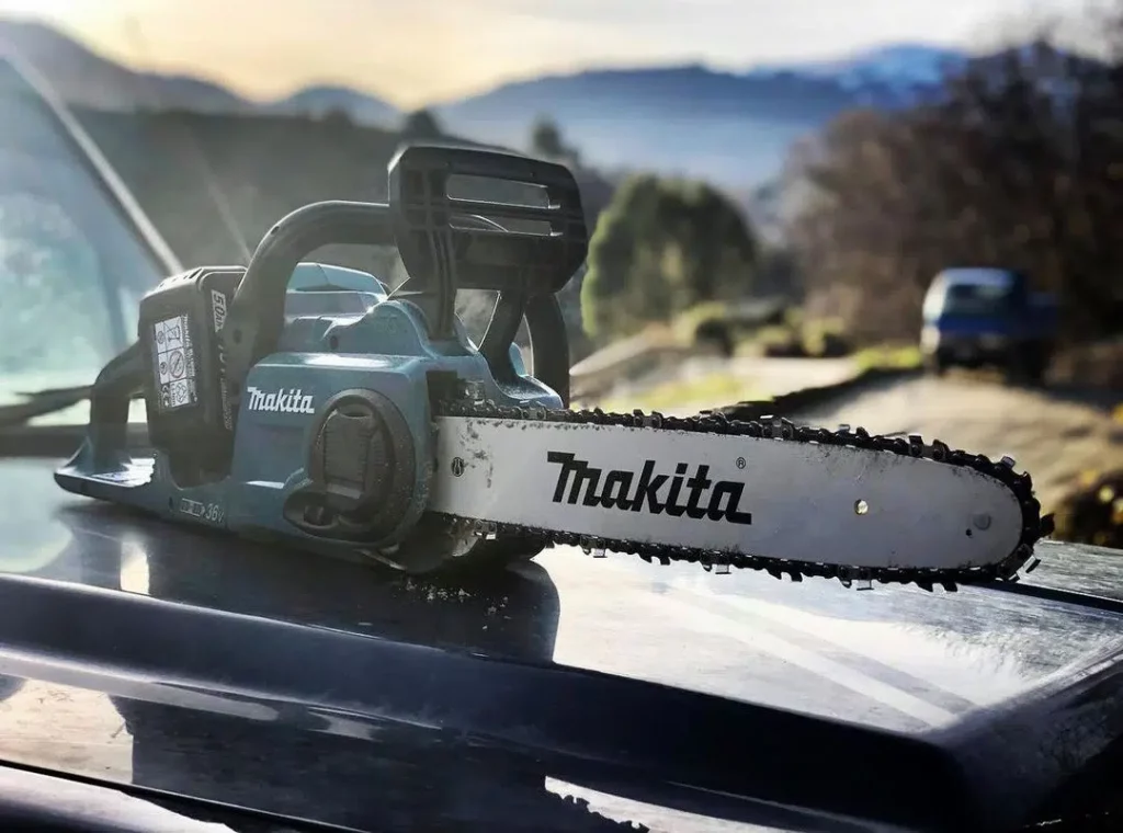 A Makita electric chainsaw